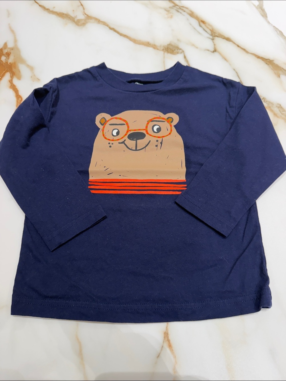 Kids Navy Bear Graphic Long-Sleeve Tee - Picture 2 of 4